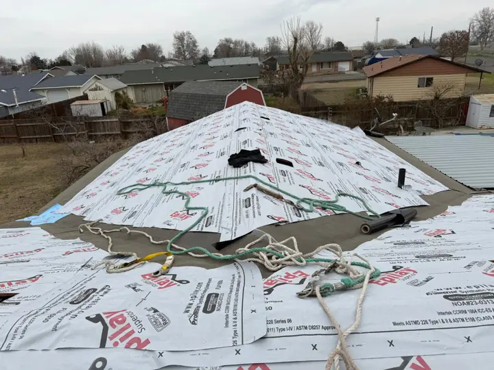 Roof dried-in with synthetic underlayment