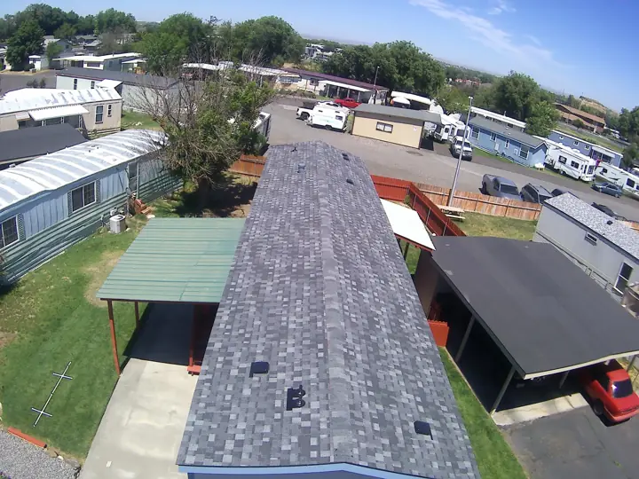 Manufactured home with new shingles